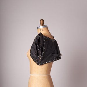 Vintage 1990s Black and Silver Steampunk Short Jacket Bolero